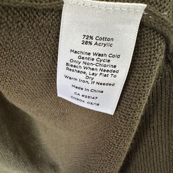 Talbots Womens 3/4 Sleeve Open Cardigan Duster Olive Green Size Large Petite NWT - Picture 7 of 7